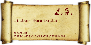 Litter Henrietta névjegykártya